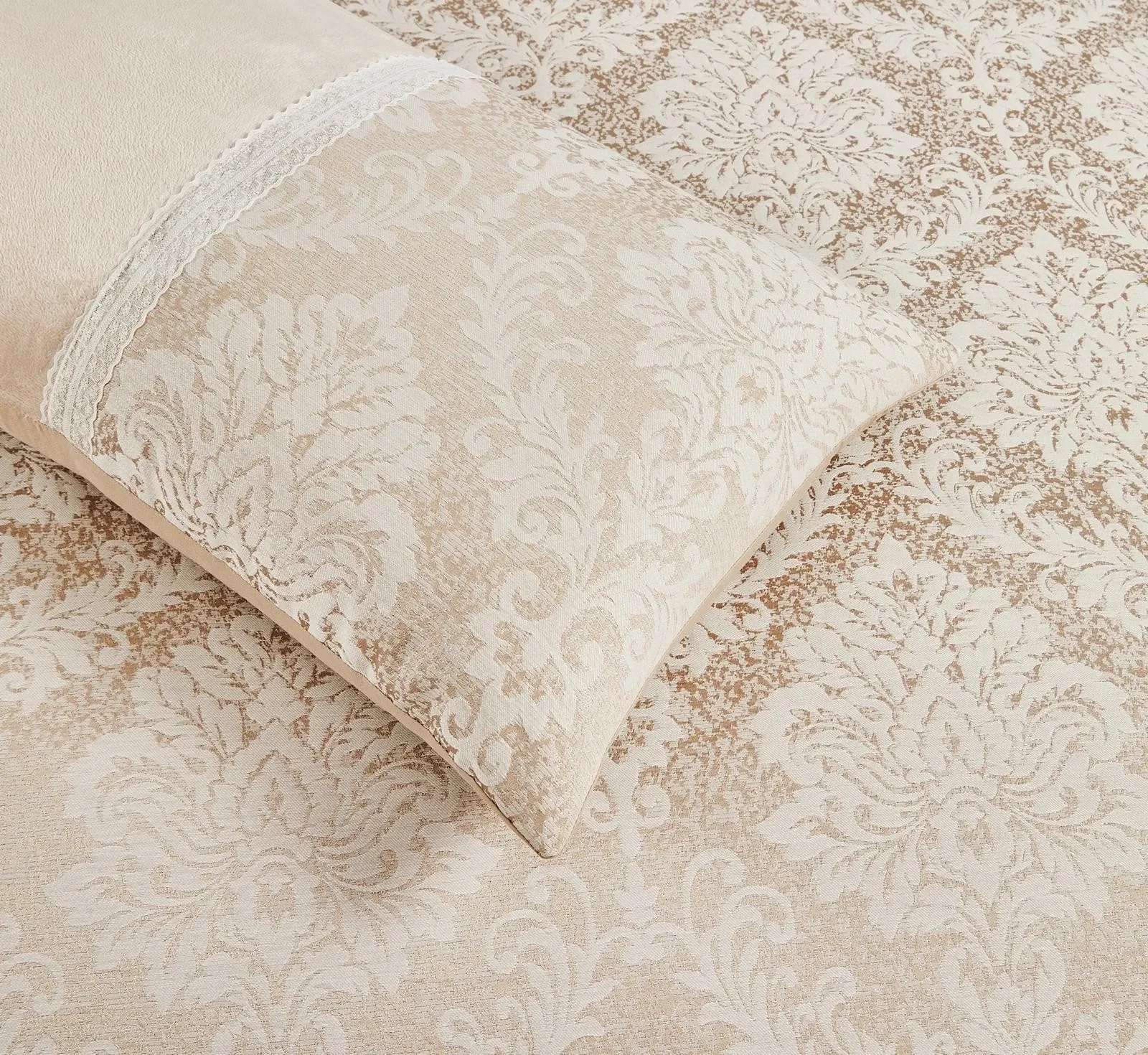 Mink Charm Velvet Jacquard Duvet Cover Set Reversible Microfibre Luxury Bedding Rugstars UK