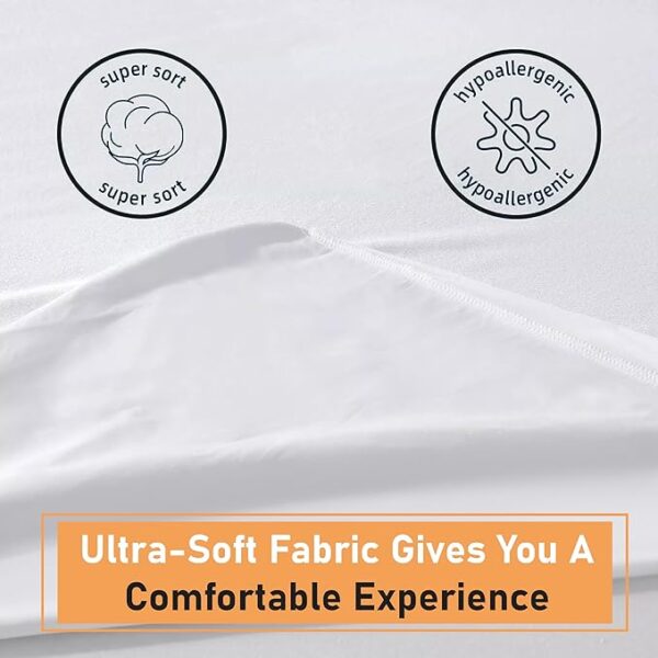 Breathable waterproof mattress protector with dust mite protection for UK bed sizes