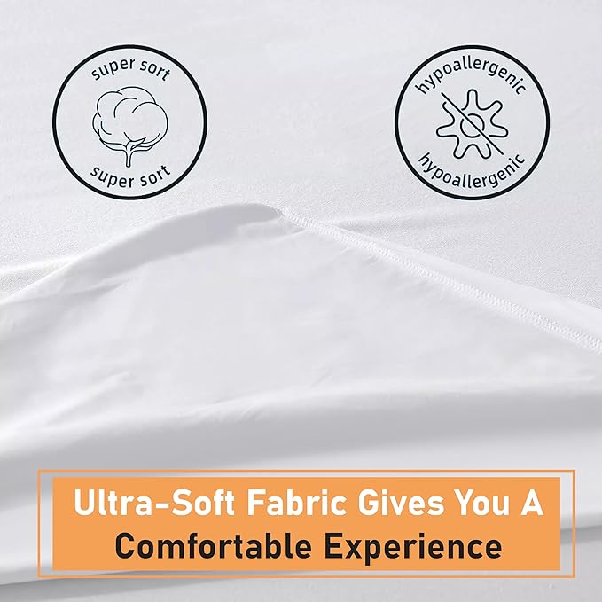 Breathable waterproof mattress protector with dust mite protection for UK bed sizes