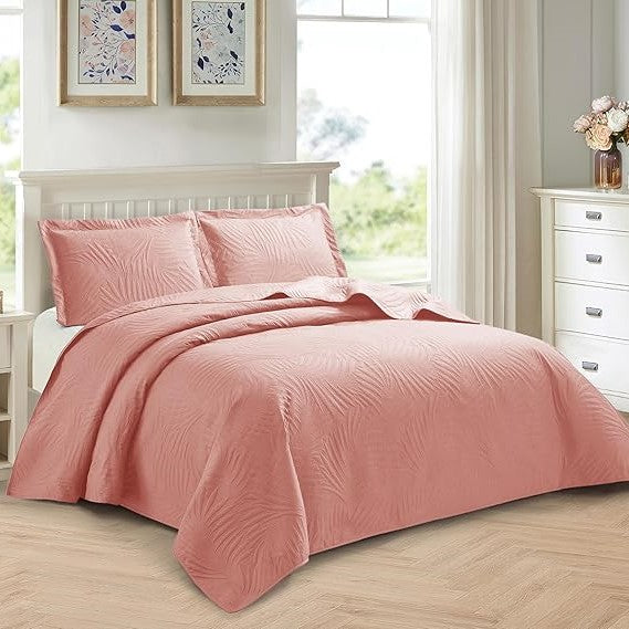 Tropical Leaf Quilted Bedspread Set - Image 15