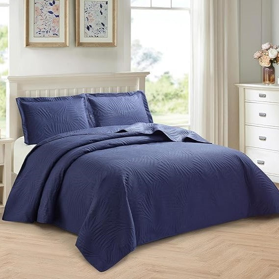 Tropical Leaf Quilted Bedspread Set - Image 5