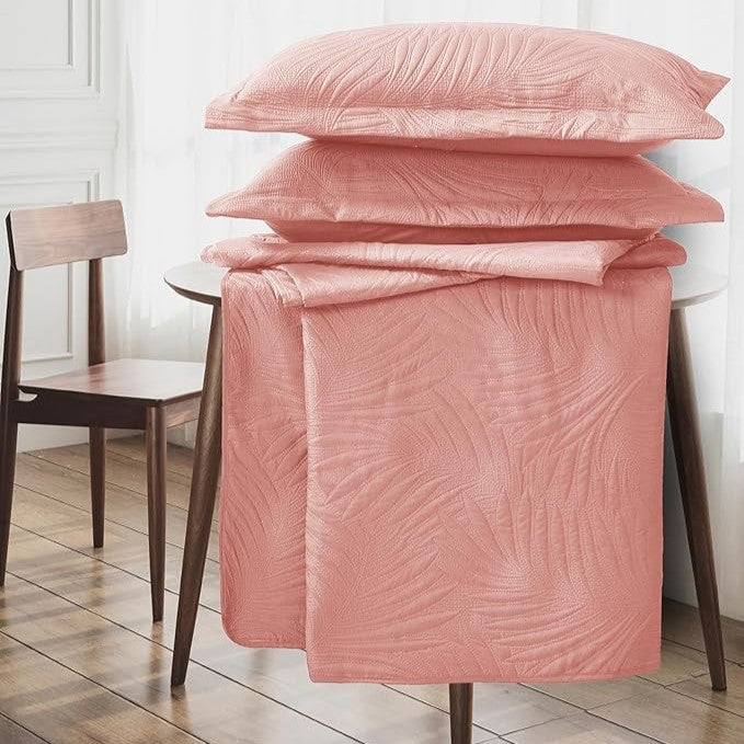 Tropical Leaf Quilted Bedspread Set - Image 13