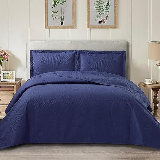 Tropical Leaf Quilted Bedspread Set - Image 4