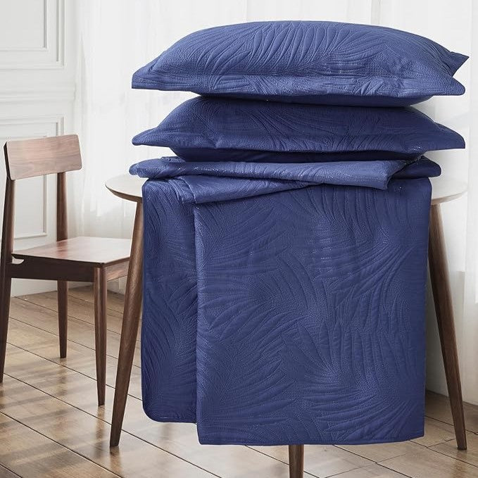 Tropical Leaf Quilted Bedspread Set - Image 6
