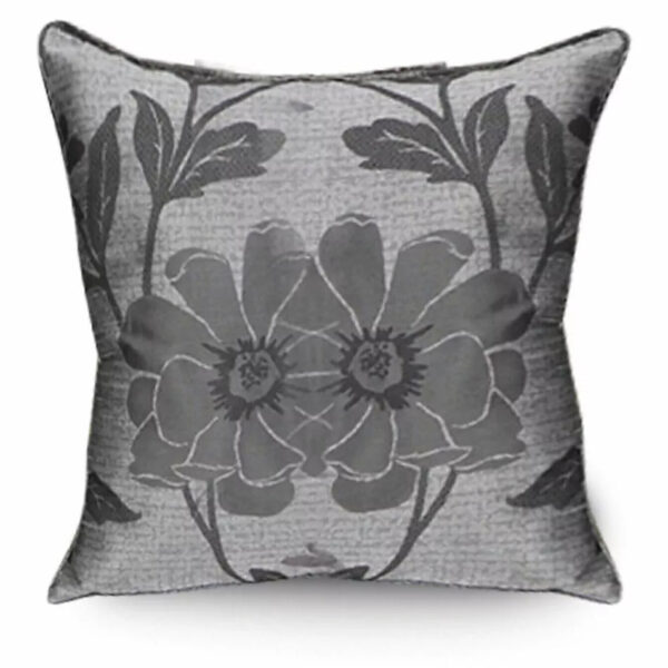 Antalya Grey floral jacquard cushion cover for sofa or bedroom styling