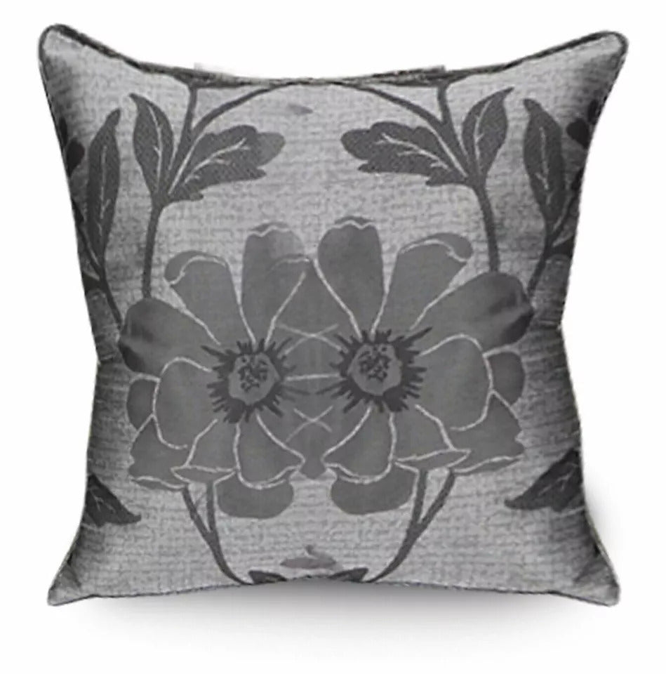 Antalya Grey floral jacquard cushion cover for sofa or bedroom styling