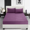 Aubergine deep pocket fitted sheet satin stripe 30cm Rugstars UK