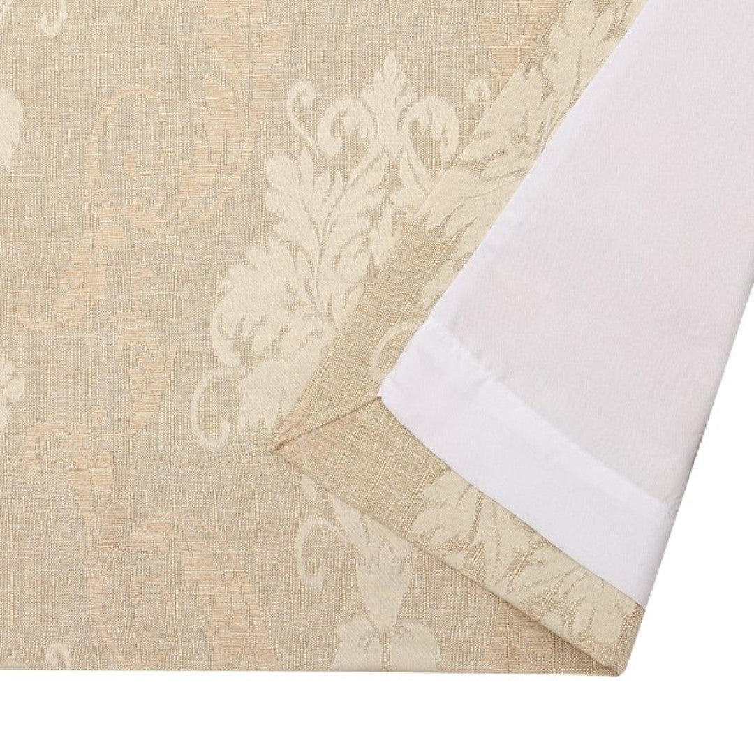 Beige Virginia jacquard curtain fabric detail Rugstars UK