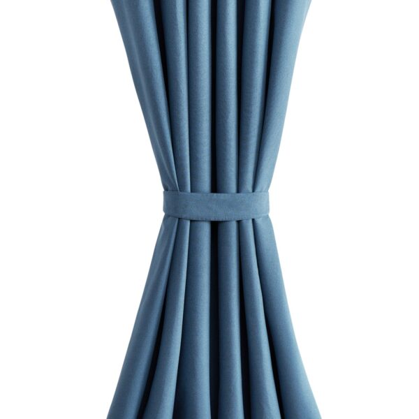 Blue blackout eyelet curtains pair with tie backs Rugstars UK