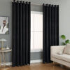 Black Virginia jacquard eyelet fully lined curtains Rugstars UK