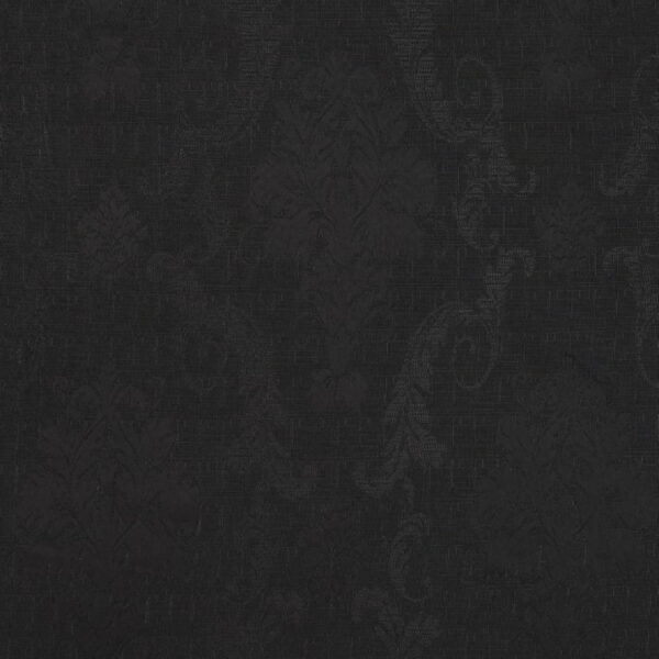 Black fully lined ring top curtain pair room setting Rugstars UK