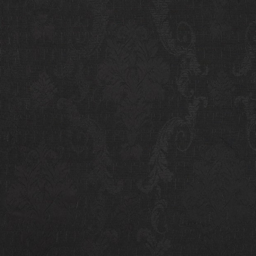 Black fully lined ring top curtain pair room setting Rugstars UK