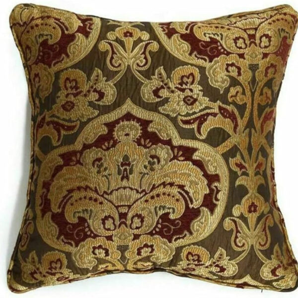 Georgia Burgundy floral jacquard cushion cover for sofa or bedroom styling