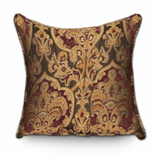 Georgia Burgundy floral jacquard cushion cover for sofa or bedroom styling
