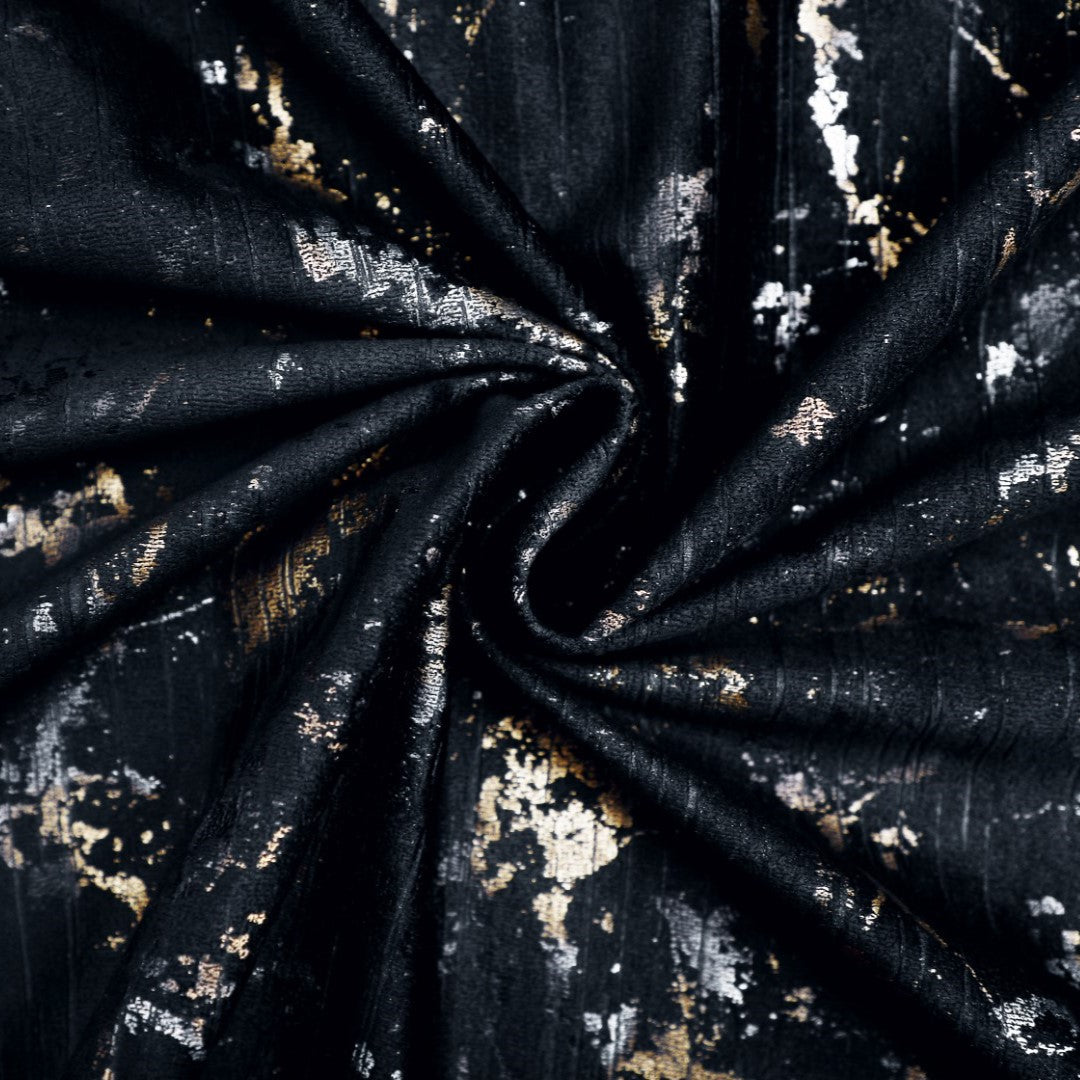 Black glitzy ring top curtains for bedroom Rugstars UK