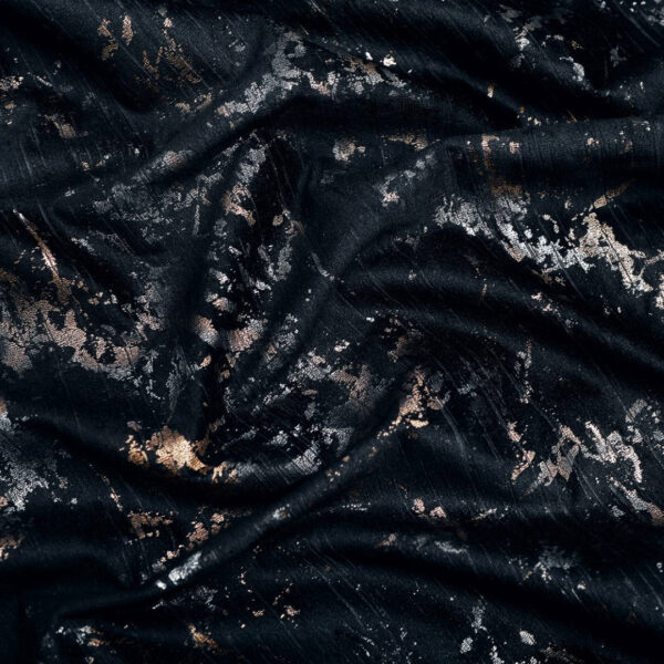 Black semi sheer velvet eyelet curtains Rugstars UK
