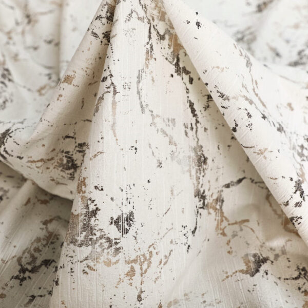 Cream semi sheer velvet eyelet curtains Rugstars UK
