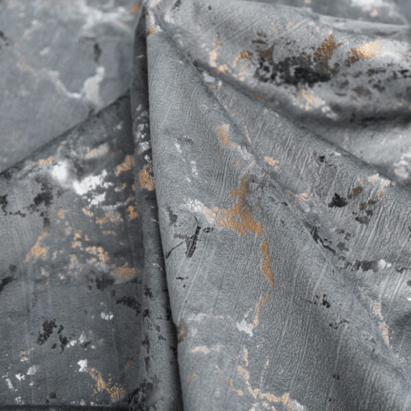 Grey semi sheer velvet eyelet curtains Rugstars UK