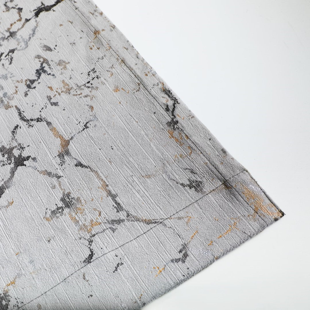 Silver ready made glitzy velvet curtains Rugstars UK