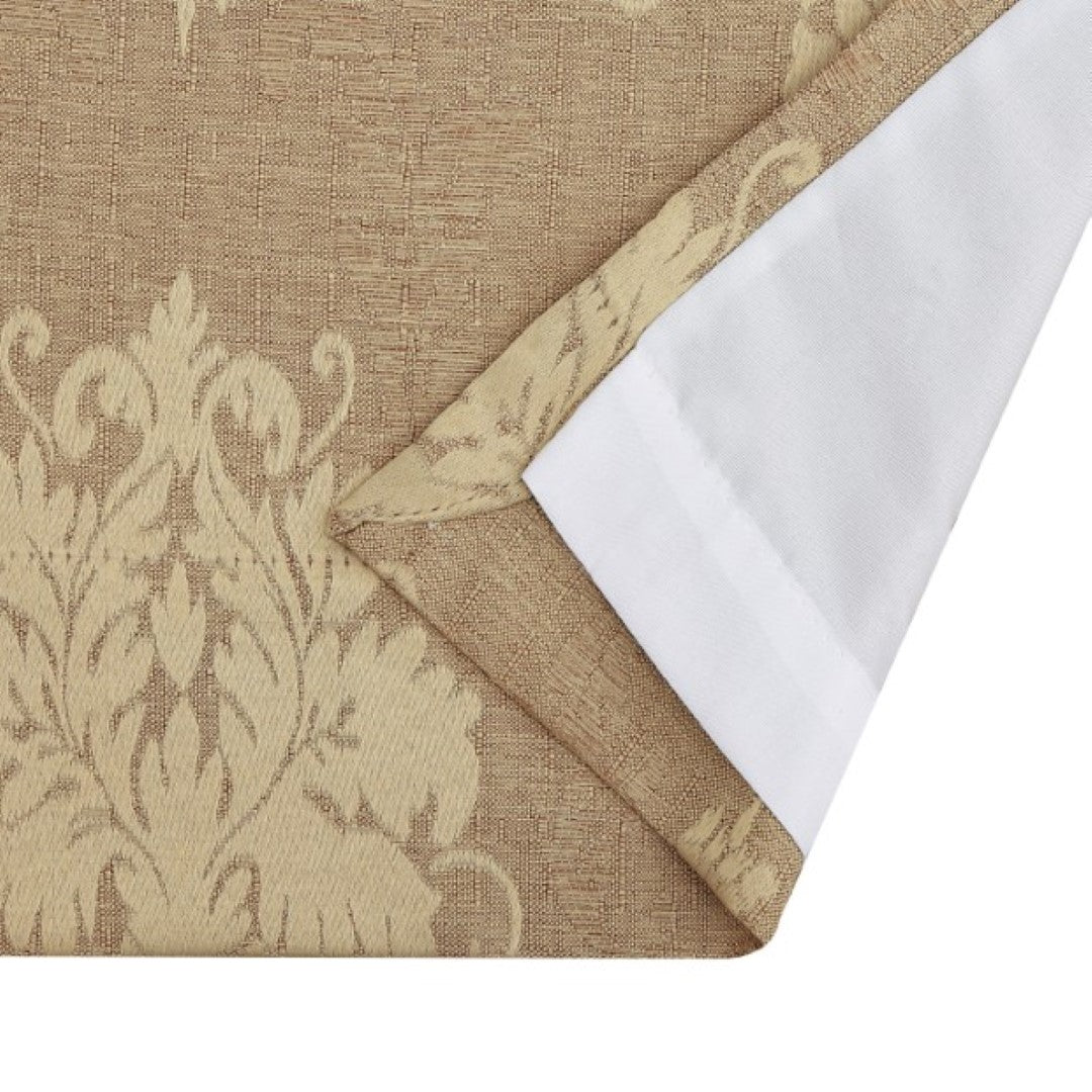 Gold Virginia jacquard curtain fabric detail Rugstars UK