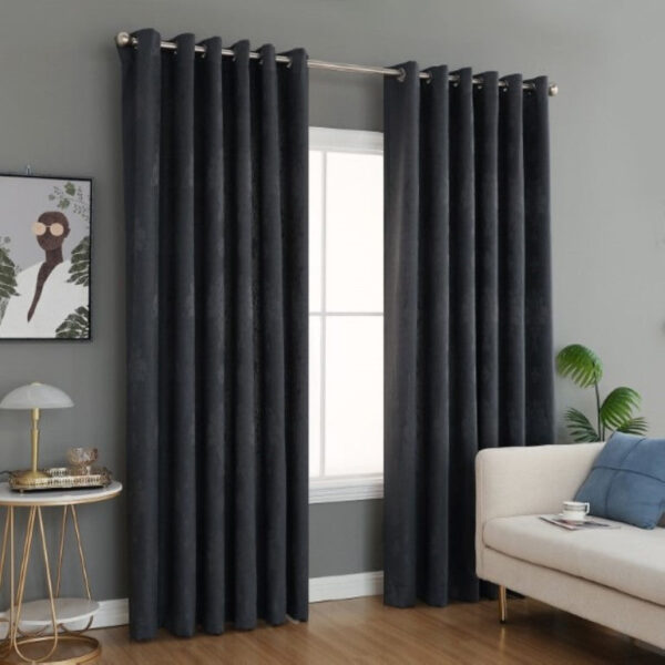 Grey Virginia jacquard eyelet fully lined curtains Rugstars UK