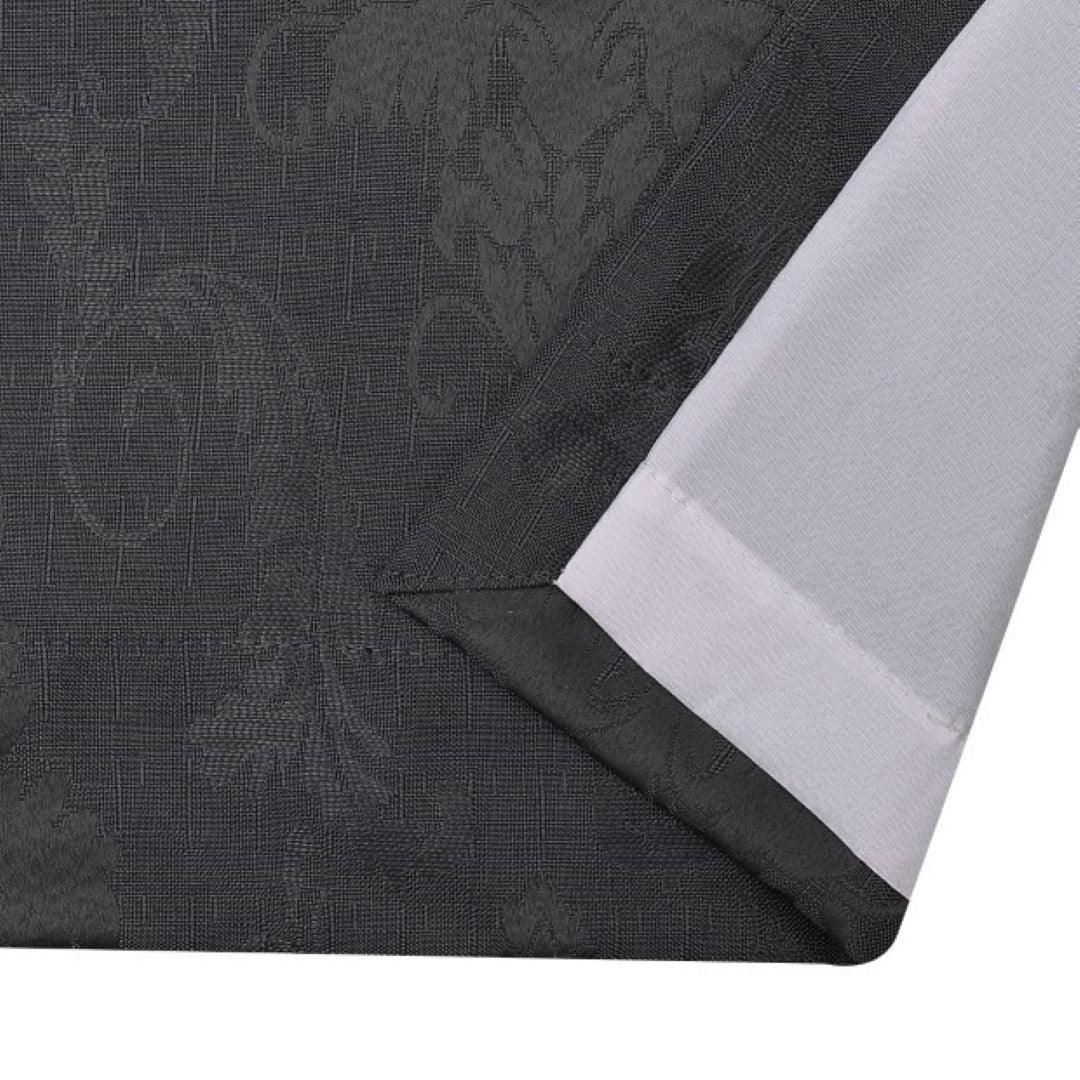 Grey Virginia jacquard curtain fabric detail Rugstars UK