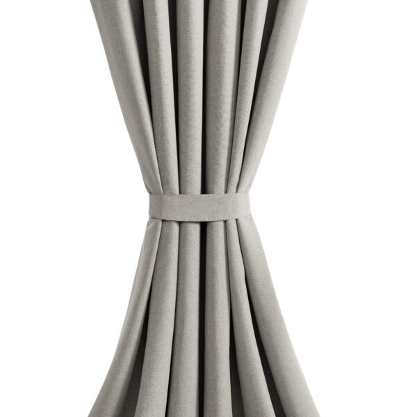 Mink beige blackout eyelet curtains pair with tie backs Rugstars UK