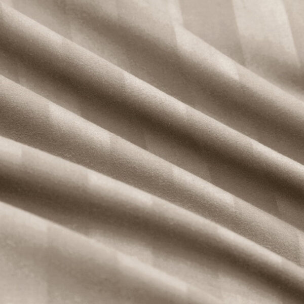 Mink satin stripe fitted sheet elasticated edge Rugstars UK