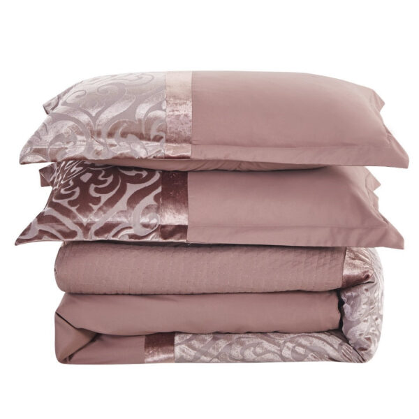 Pink Infinity jacquard velvet duvet cover fabric close-up