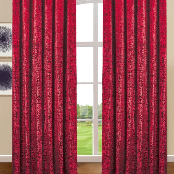 Burgundy ready made plush velvet eyelet curtains Rugstars UK
