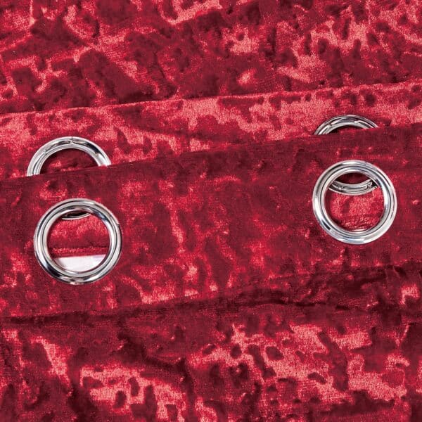 Burgundy plush polyester eyelet curtains Rugstars UK