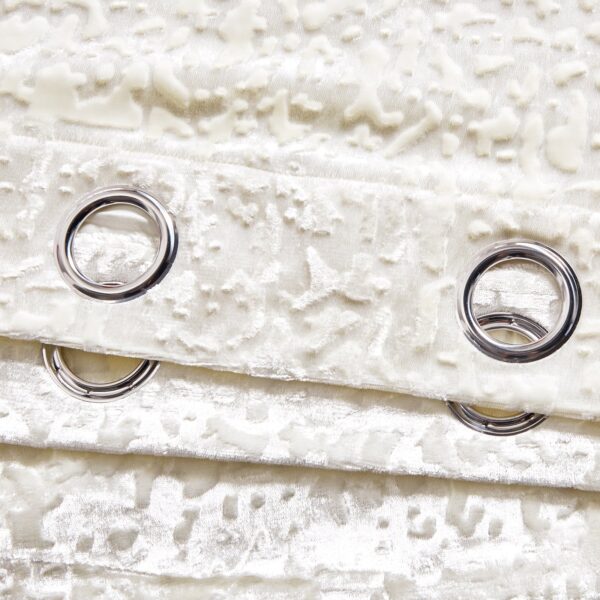 White plush polyester eyelet curtains Rugstars UK