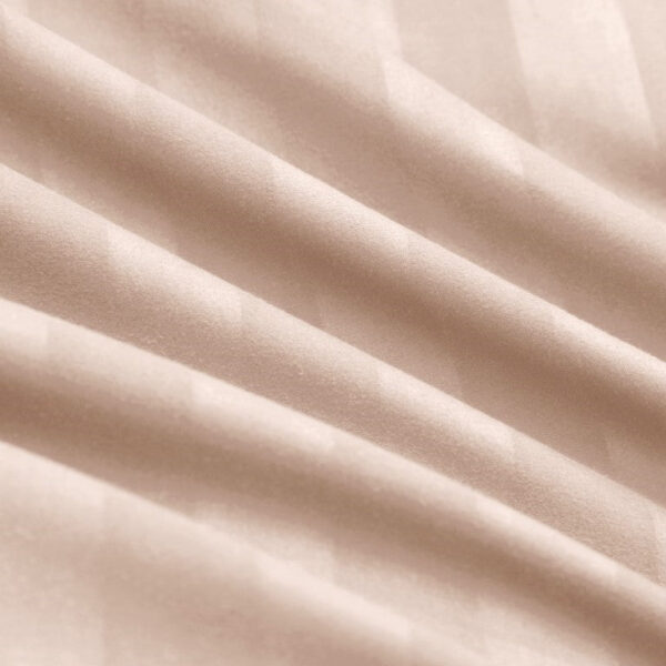 Pink satin stripe fitted sheet elasticated edge Rugstars UK