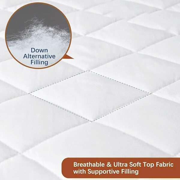 Breathable white mattress protector with quilted stitching for single double king and super king beds
