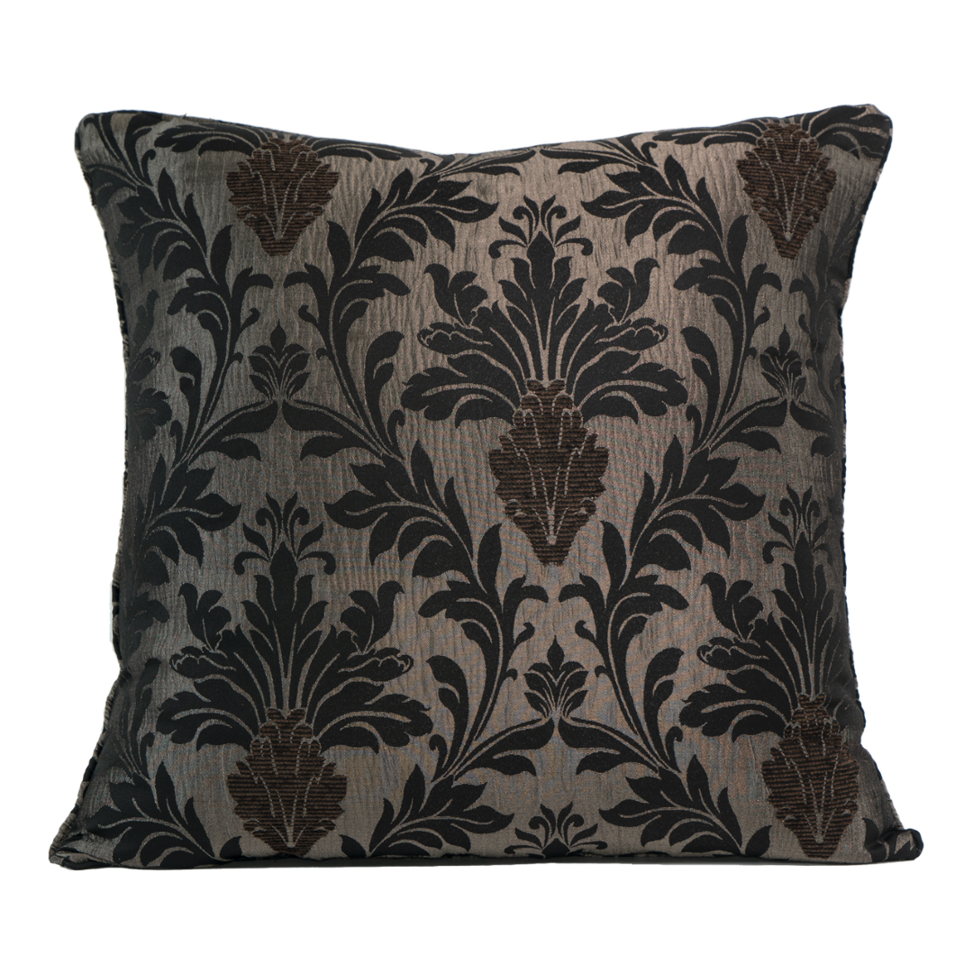 Richmond Chocolate floral jacquard cushion cover for sofa or bedroom styling