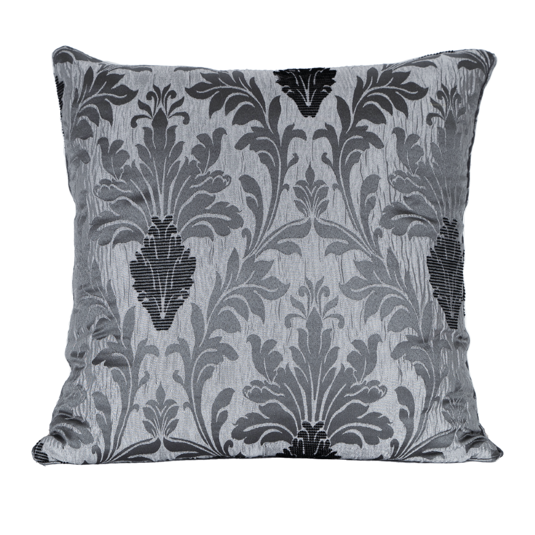 Richmond Grey floral jacquard cushion cover for sofa or bedroom styling