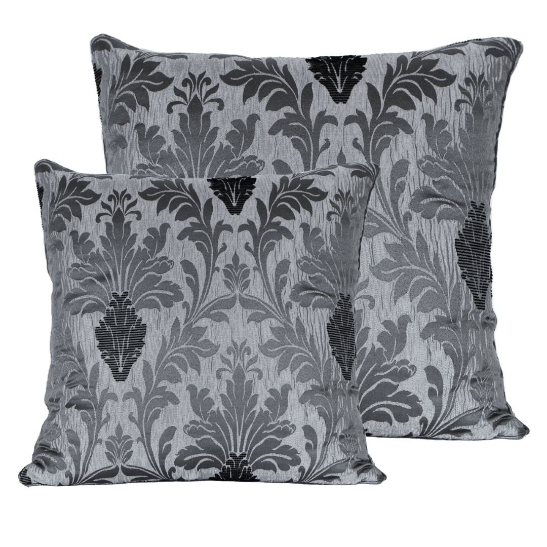 Richmond Grey jacquard cushion cover close-up for sofa or bedroom styling
