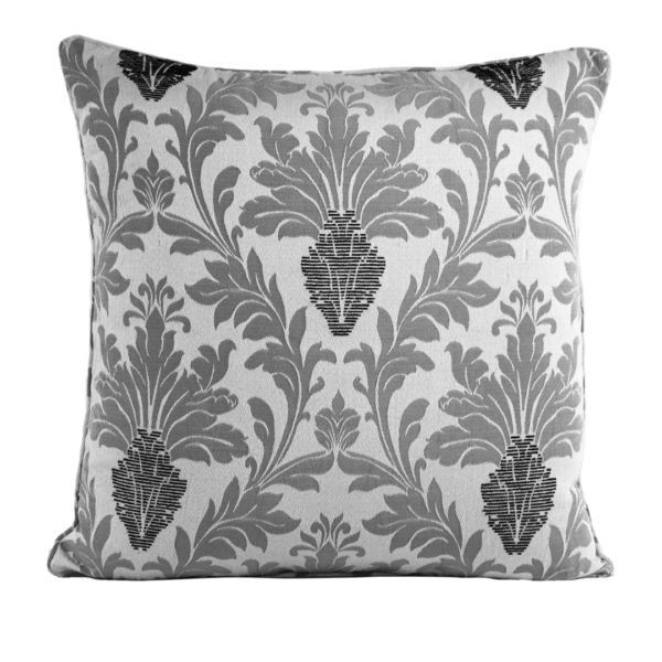 Richmond Silver floral jacquard cushion cover for sofa or bedroom styling