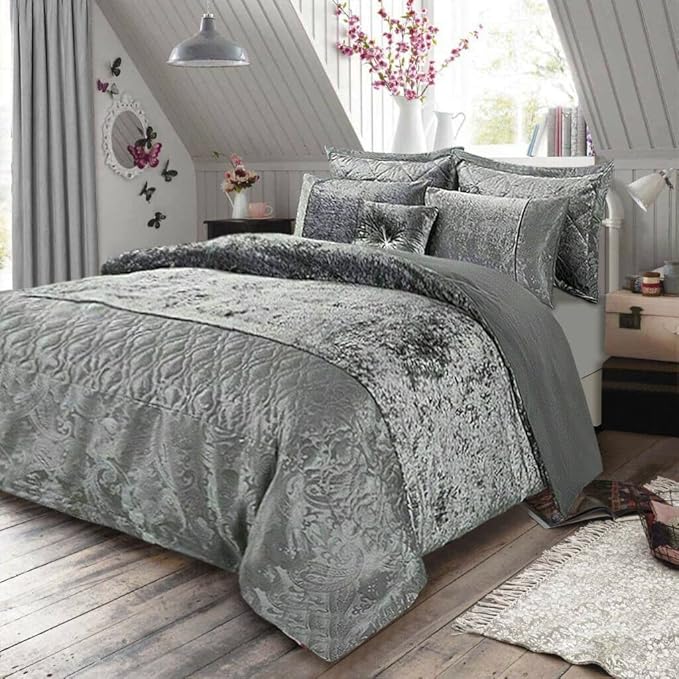 Santiago Crushed Velvet Duvet Cover Set - Image 5