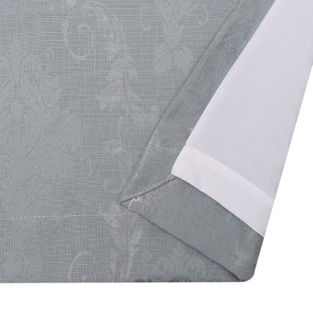 Silver Virginia jacquard curtain fabric detail Rugstars UK