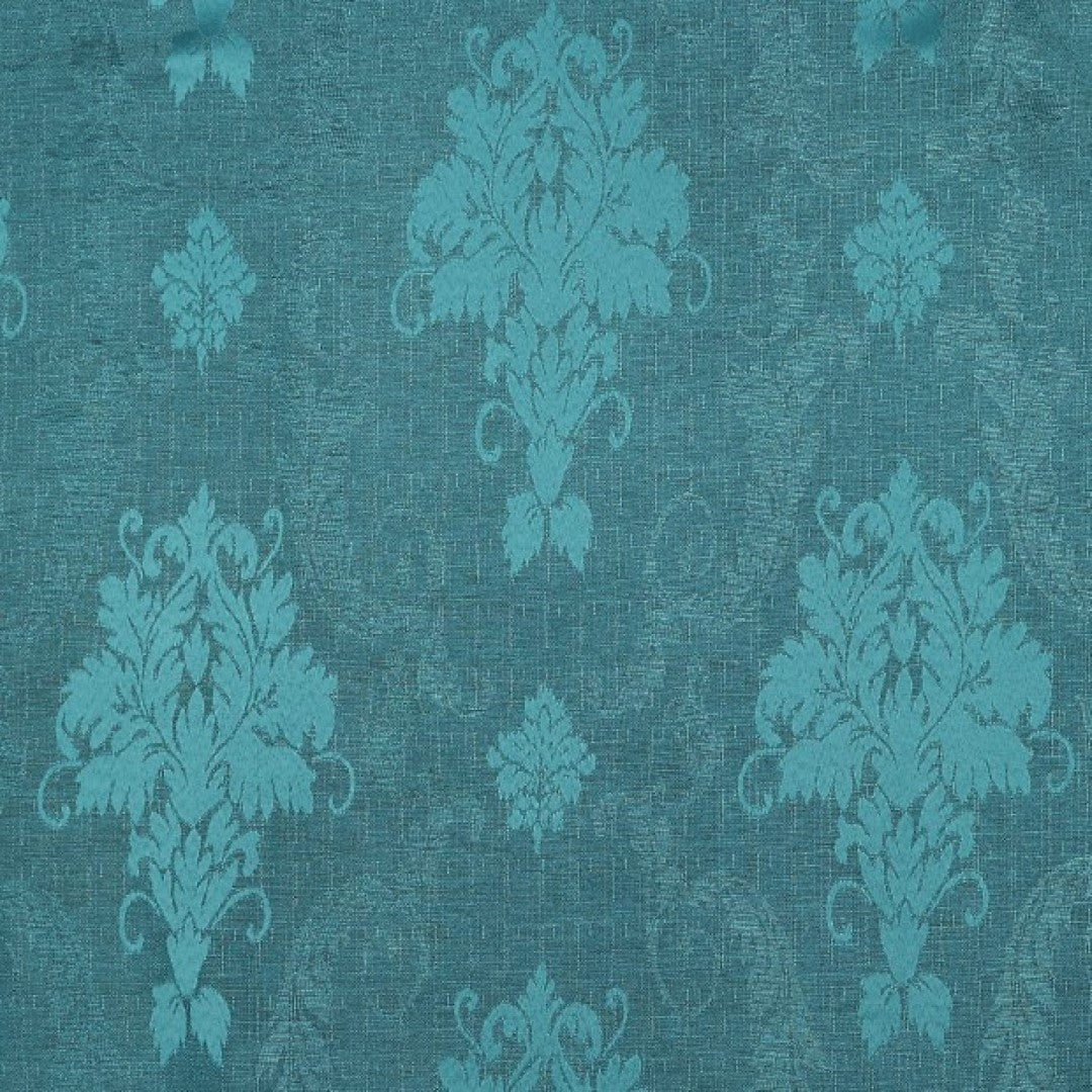 Teal fully lined ring top curtain pair room setting Rugstars UK