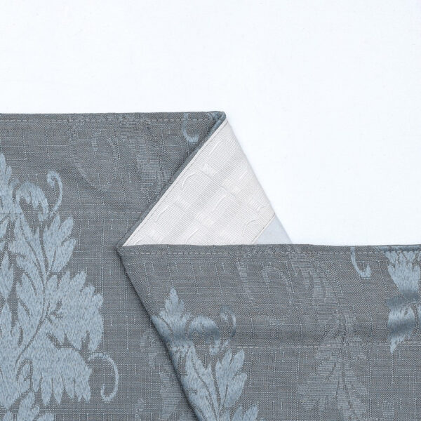 Silver Virginia pencil pleat curtain fabric detail Rugstars UK