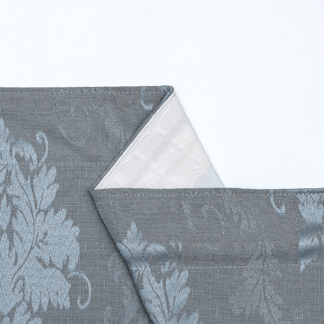 Silver Virginia pencil pleat curtain fabric detail Rugstars UK