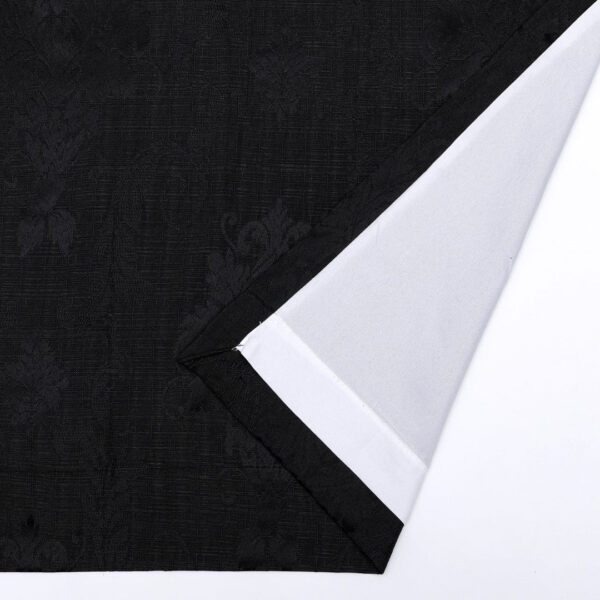 Black Virginia fully lined pencil pleat curtains close up Rugstars UK