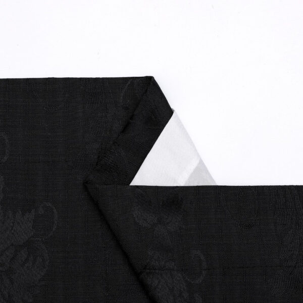 Black Virginia jacquard curtains pencil pleat header Rugstars UK