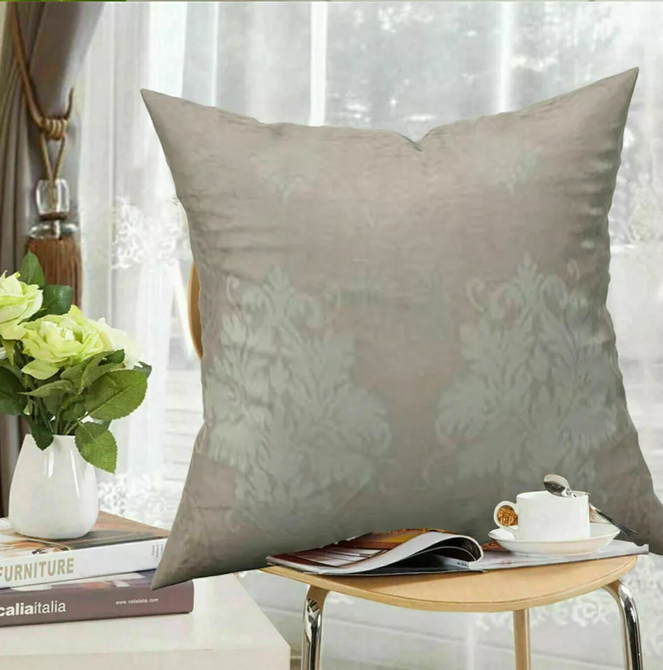 Virginia Beige floral jacquard cushion cover for sofa or bedroom styling
