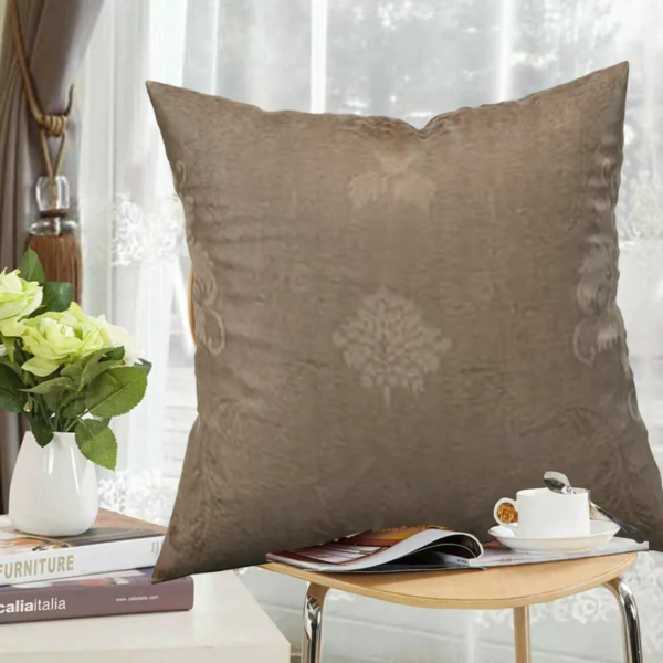 Virginia Coffee floral jacquard cushion cover for sofa or bedroom styling