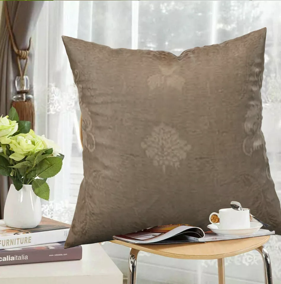 Virginia Coffee floral jacquard cushion cover for sofa or bedroom styling