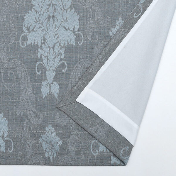 Silver Virginia jacquard curtains pencil pleat header Rugstars UK