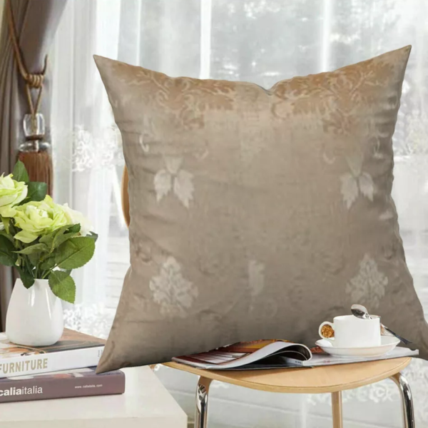 Virginia Gold floral jacquard cushion cover for sofa or bedroom styling